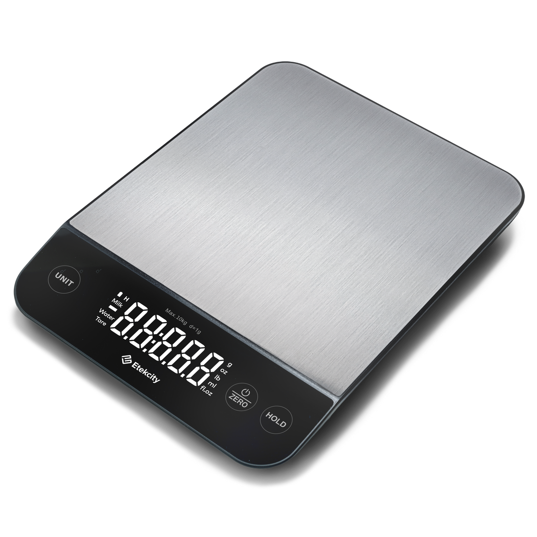 Angled view of Etekcity Luminary™ Kitchen Scale