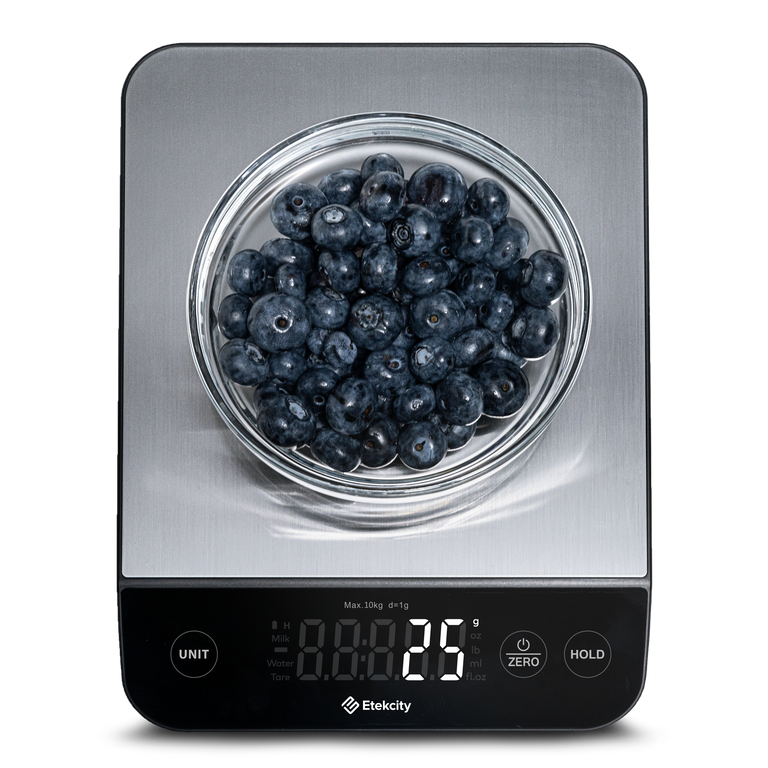 Etekcity Luminary™ Kitchen Scale with bowl of blueberries on top