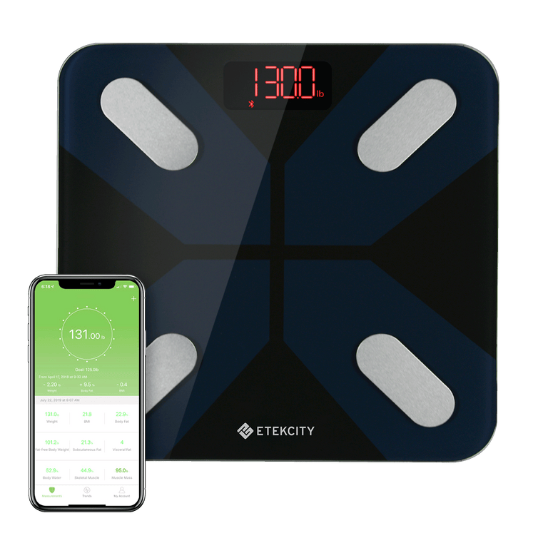 ESF28 Smart Fitness Scale - Etekcity Smart Fitness Scale with VeSync app on smartphone