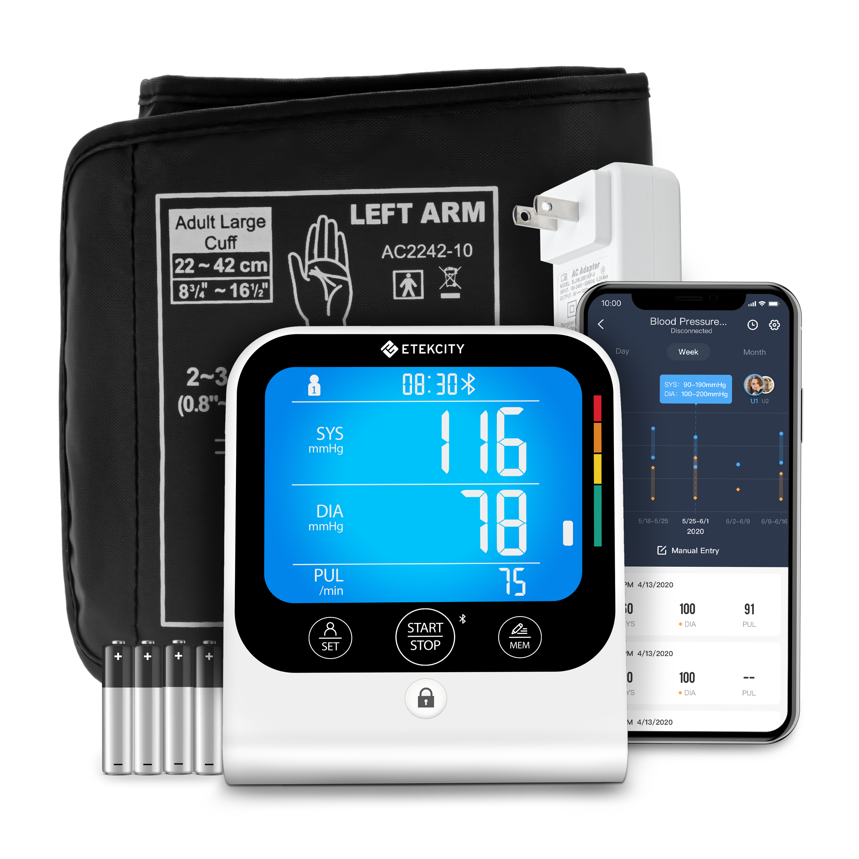 RENPHO Blood Pressure Monitor Upper Arm BP Machine Home Speaker for sale  online