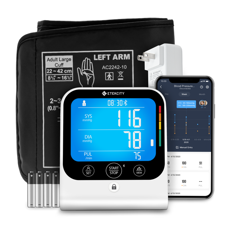 Etekcity Smart Blood Pressure Monitor with every accessory 