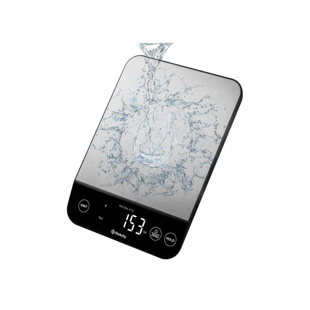 Etekcity Luminary™ Smart Nutrition Scale splashed with water