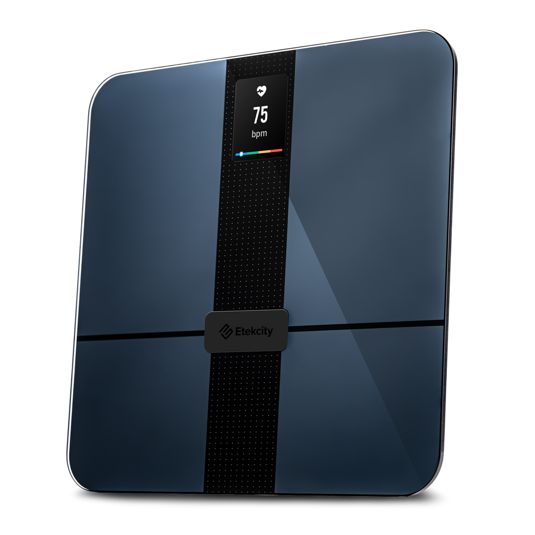 Angled view of Etekcity HR Smart Fitness Scale
