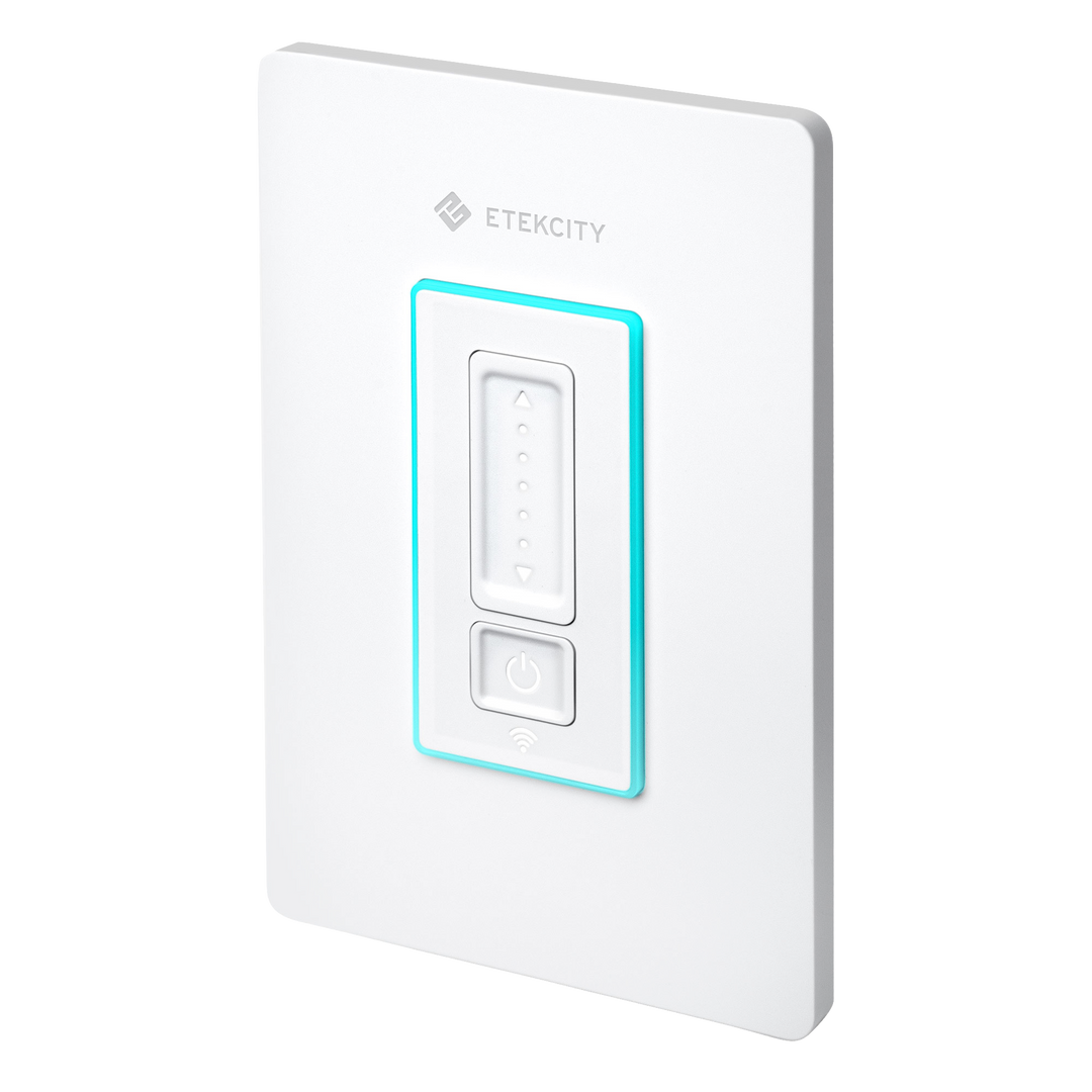 Angled view of Etekcity Smart Wi-Fi Dimmer Switch 