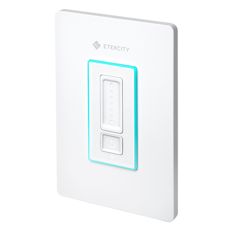 ESWD16 Smart WiFi Dimmer Switch - Angled view of Etekcity Smart Wi-Fi Dimmer Switch
