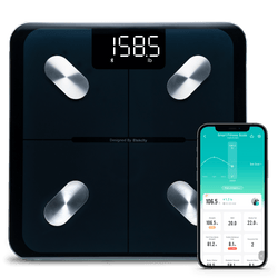 ESF-551 Smart Fitness Scale - Etekcity Smart Fitness Scale with VeSync app on smartphone 
