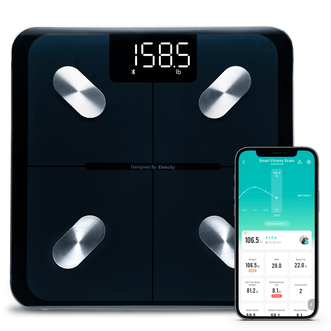 Etekcity Smart Scale for Body Weight, Digital Bathroom Weighing Machine Fat  Percentage BMI Muscle, Accurate Composition Analyzer People, Bluetooth