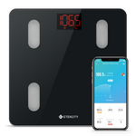 Etekcity Smart Fitness Scale with VeSync app on smartphone 