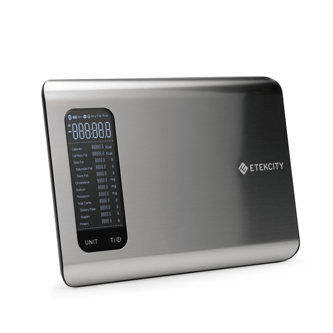 Angled view Etekcity Smart Nutrition Scale 