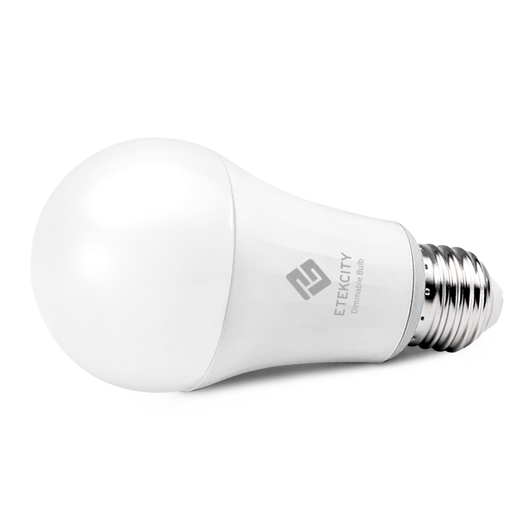 Etekcity Smart LED Soft White Dimmable Light Bulb laying on its side 