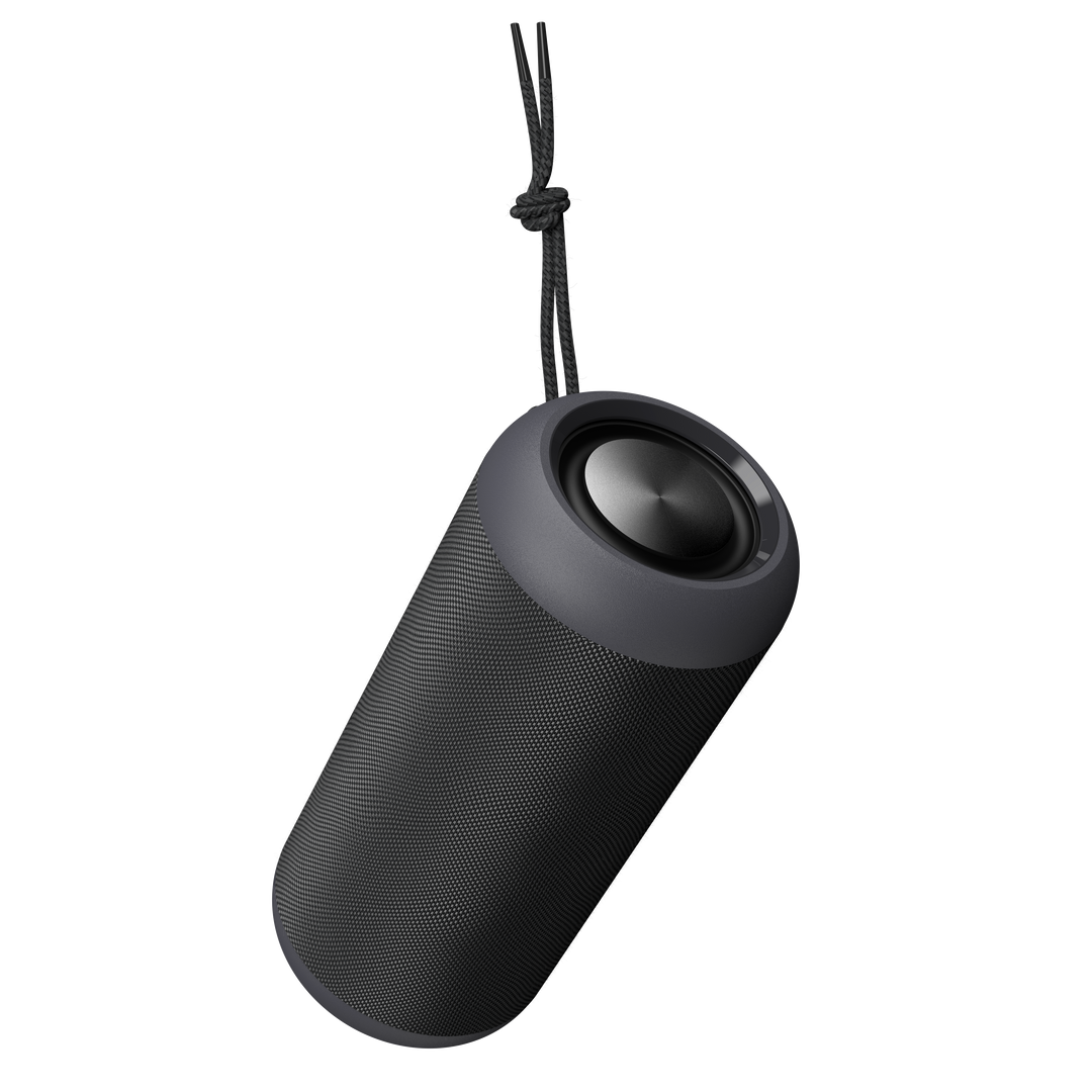 Etekcity VivaSound™ Portable Bluetooth® Speaker hanging from a keychain 